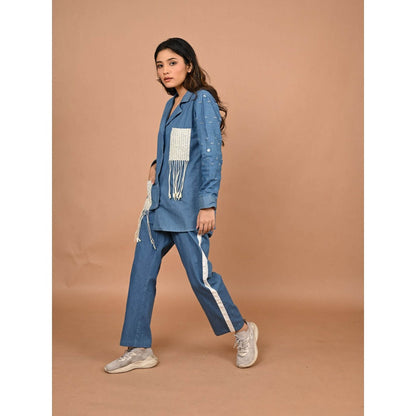 September Spring Blue The Kantha Denim Co-Ord (Set of 2)