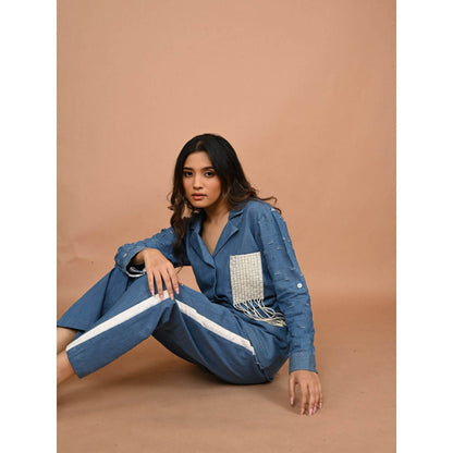 September Spring Blue The Kantha Denim Co-Ord (Set of 2)