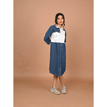 September Spring Blue Denim Dress