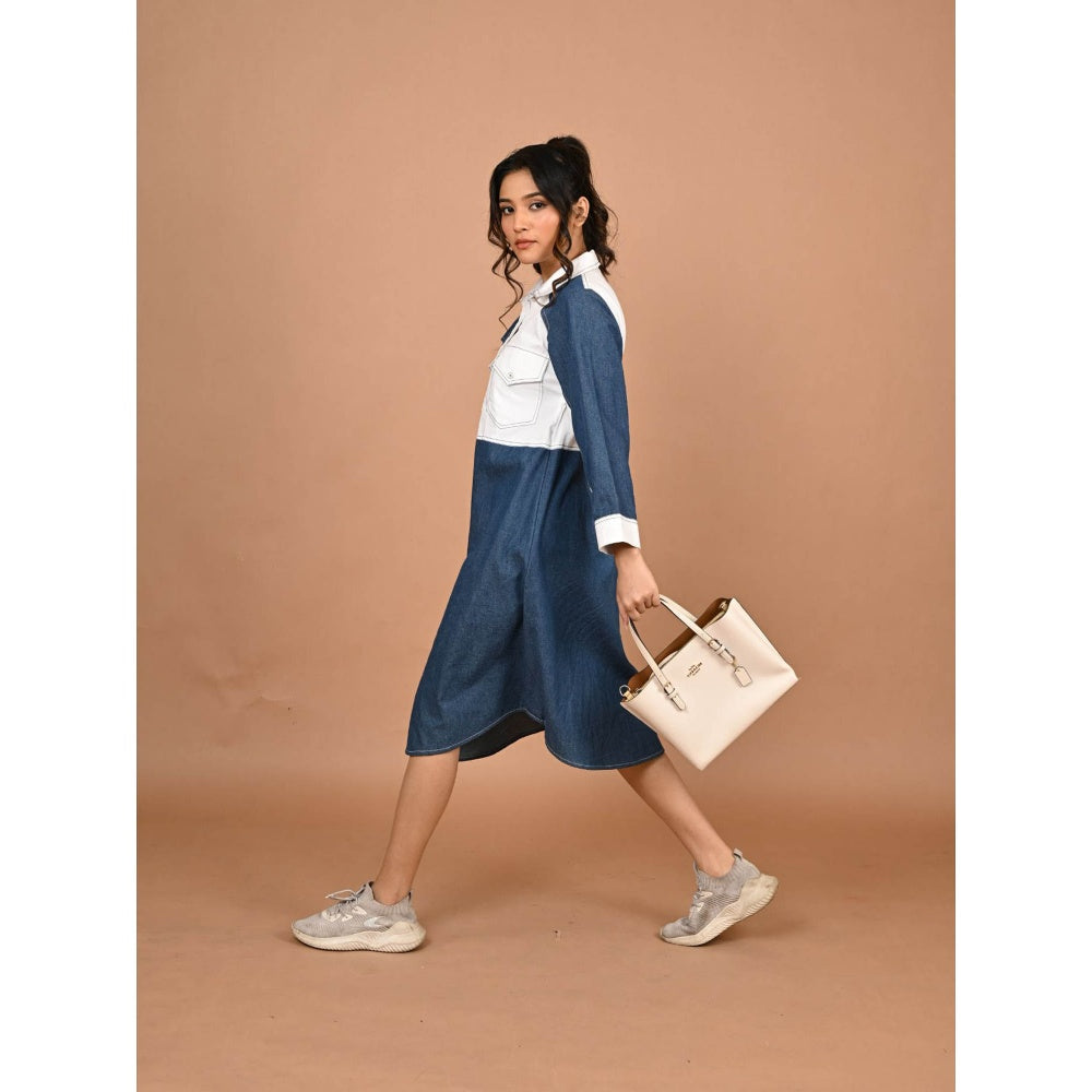 September Spring Blue Denim Dress