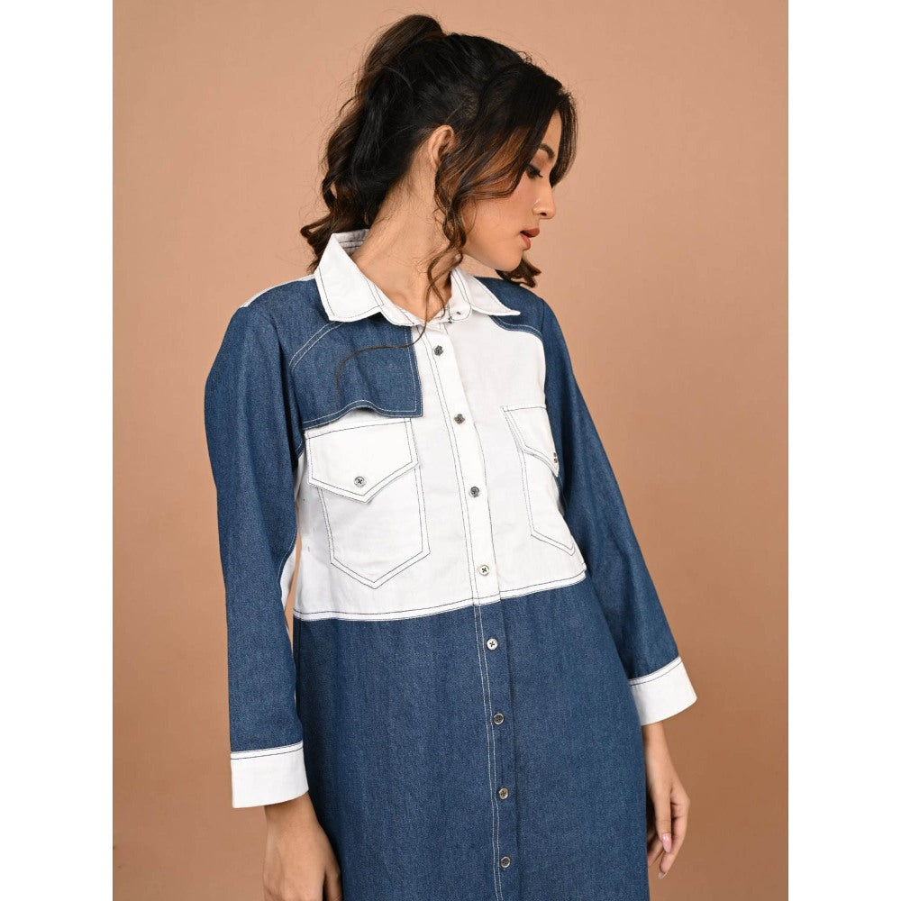September Spring Blue Denim Dress