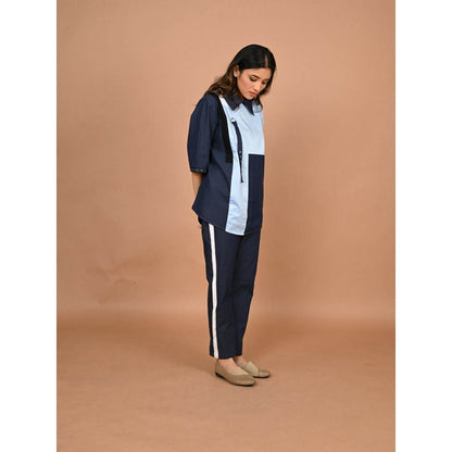 September Spring Blue The Colorblock Denim Co-Ord (Set of 2)