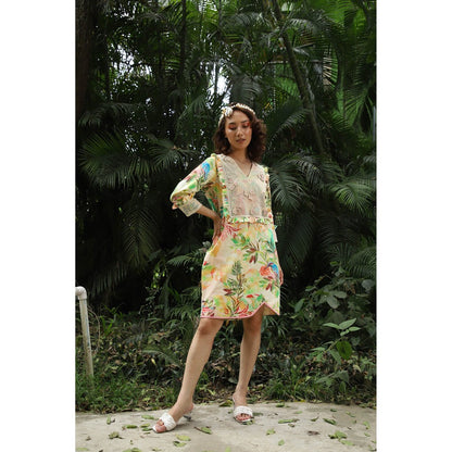September Spring Helena Tropical Print Mini Dress