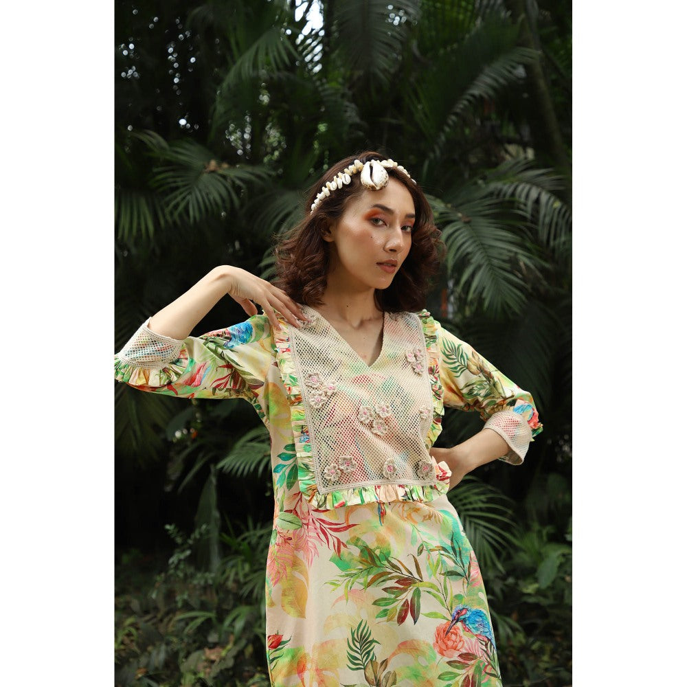 September Spring Helena Tropical Print Mini Dress