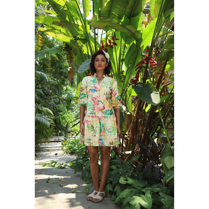 September Spring Cheryl Tropical Print Dress