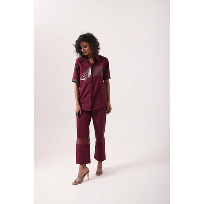 September Spring Wine Whale Co-Ord Set - Burgundy