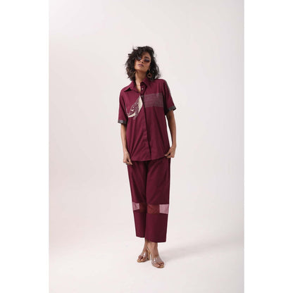 September Spring Wine Whale Co-Ord Set - Burgundy