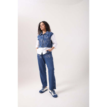 September Spring Rugged Denim Co-Ord Set - Blue