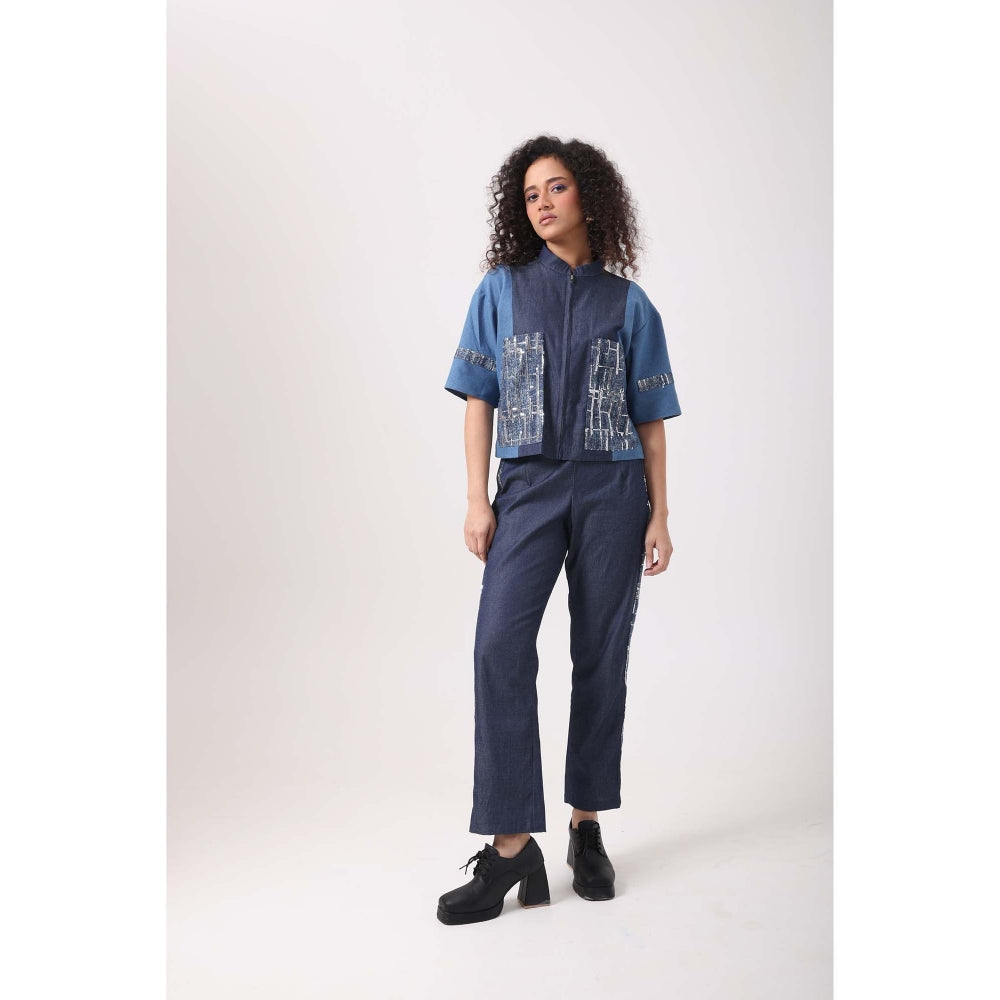 September Spring Micro - Sequence Pocket Patch Co-Ord Set - Blue