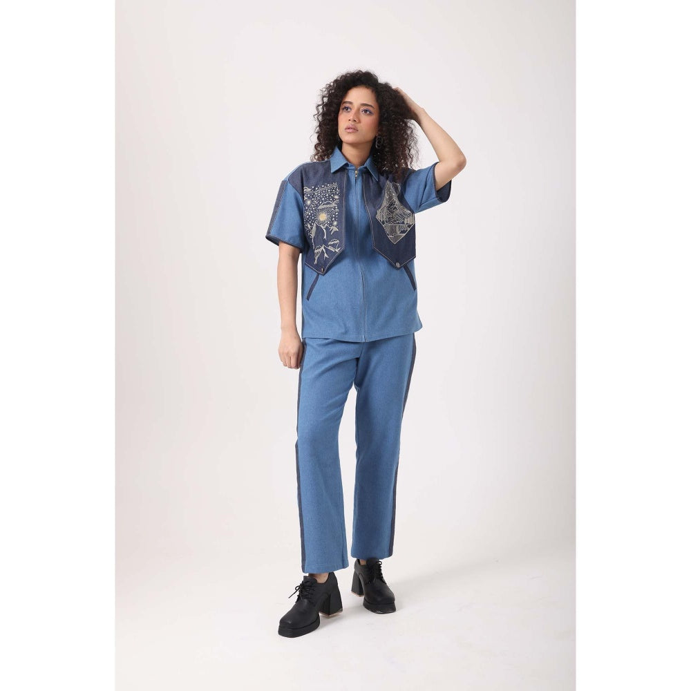 September Spring Mountain Denim Co-Ord Set - Blue