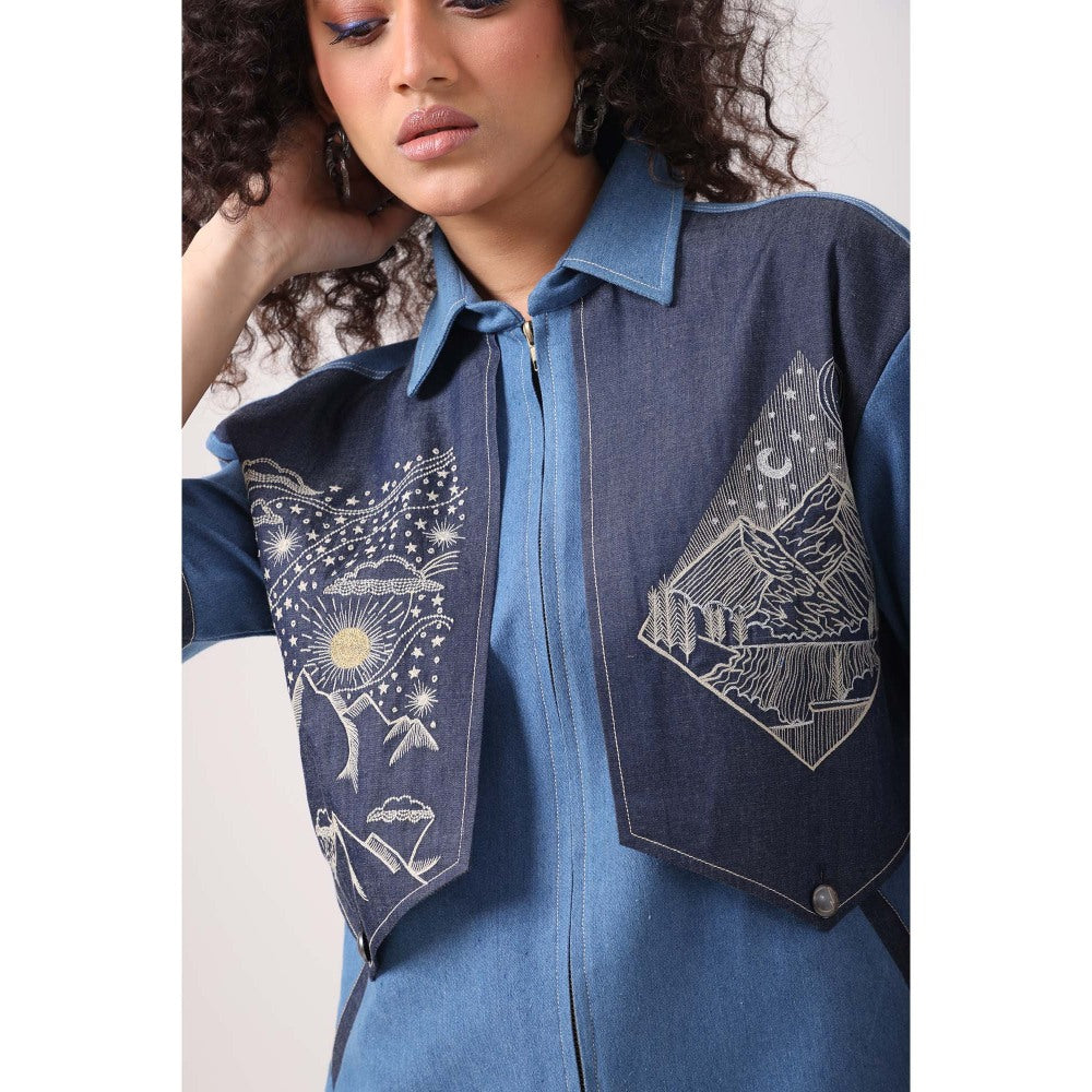 September Spring Mountain Denim Co-Ord Set - Blue