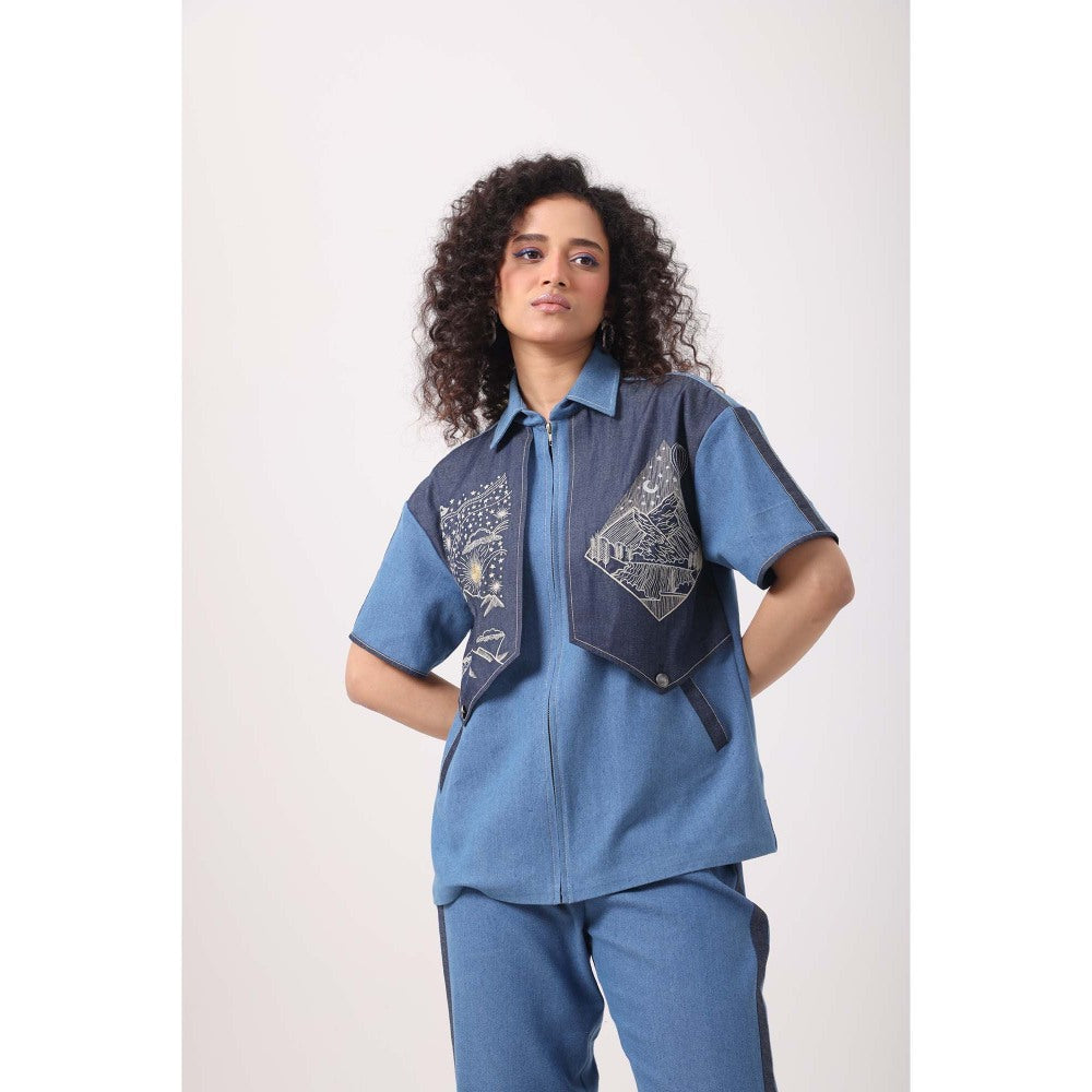 September Spring Mountain Denim Co-Ord Set - Blue