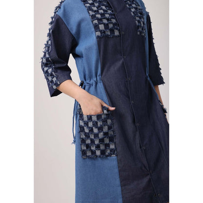 September Spring Jenn Drawstring Dress - Blue
