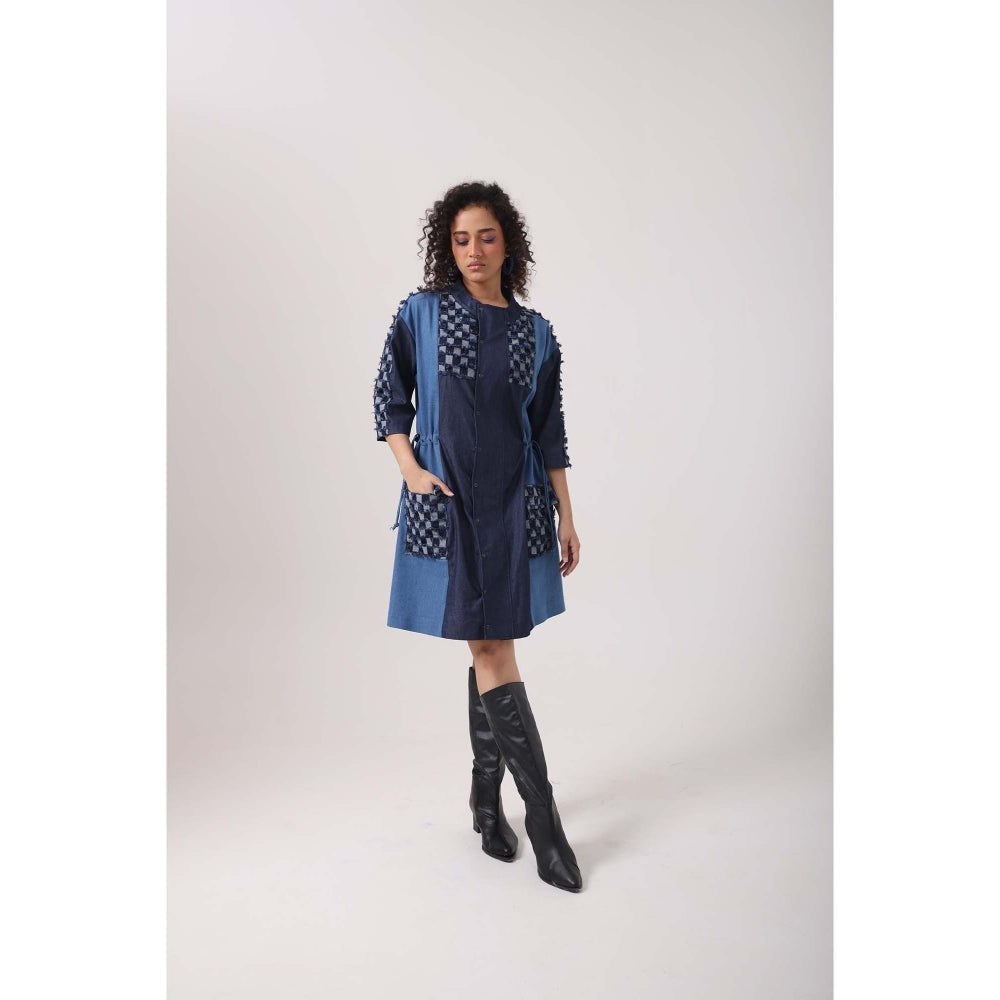 September Spring Jenn Drawstring Dress - Blue