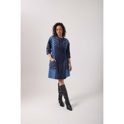 September Spring Jenn Drawstring Dress - Blue