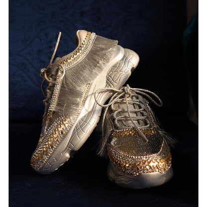 Chal Jooti Magnetic Metallic Silver Sneakers