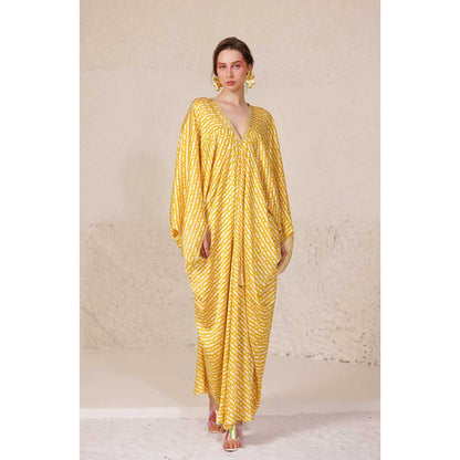CHHAYA MEHROTRA Yellow Mellifluous Kaftan