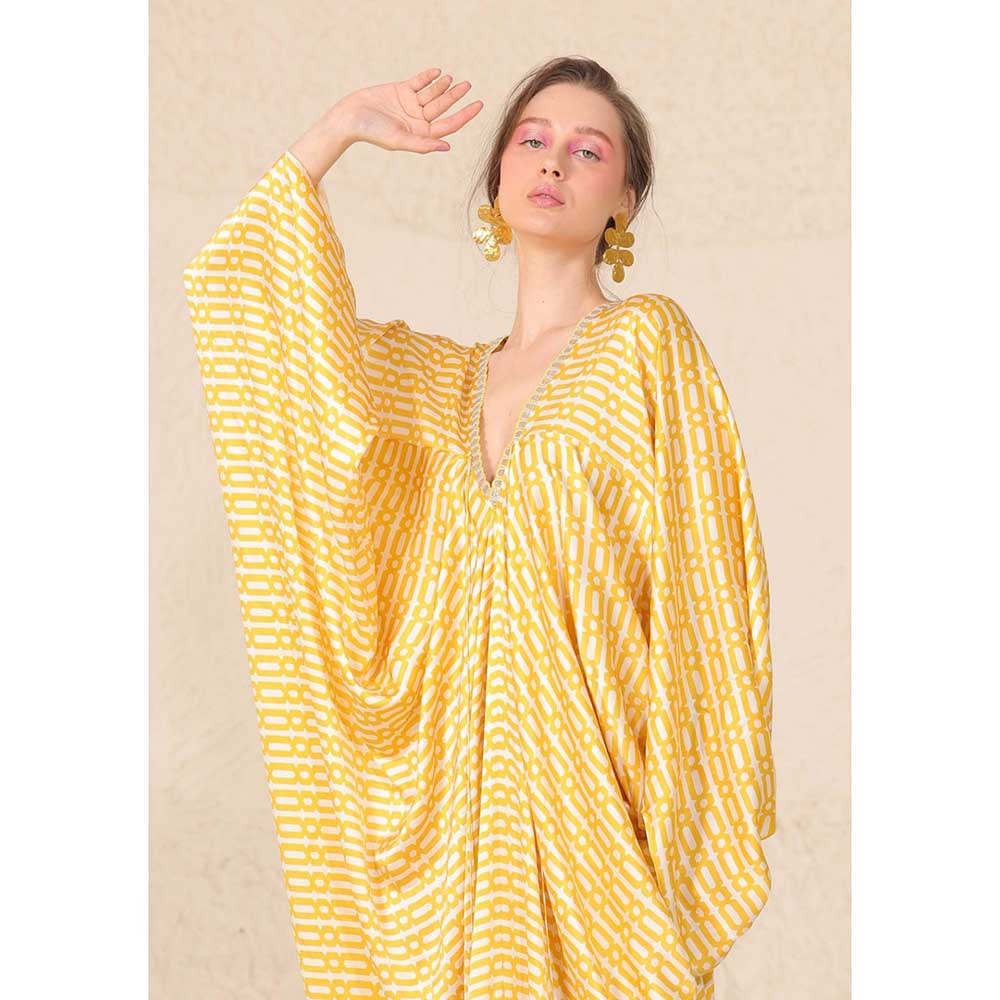 CHHAYA MEHROTRA Yellow Mellifluous Kaftan