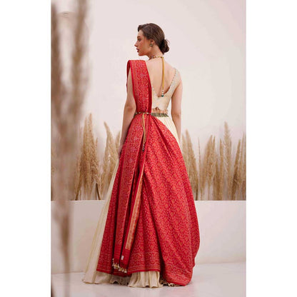 CHHAYA MEHROTRA Multicolour Aabida Saree with Stitched Blouse