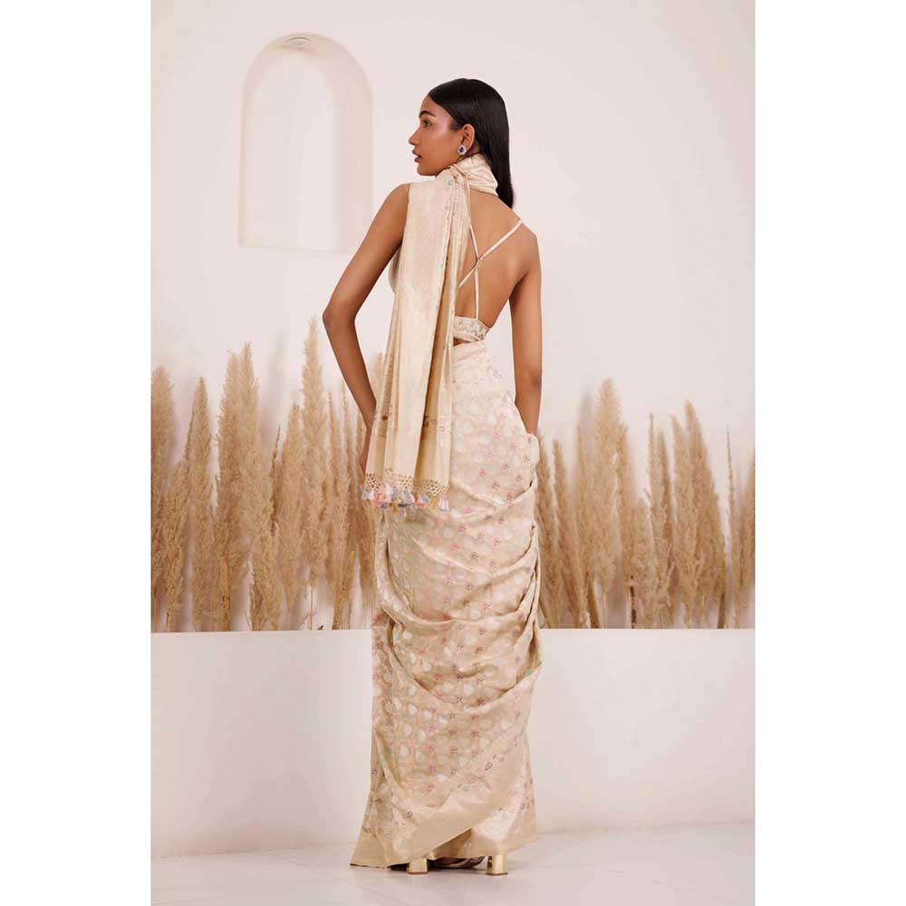 CHHAYA MEHROTRA Multicolour Falguni Saree with Stitched Blouse