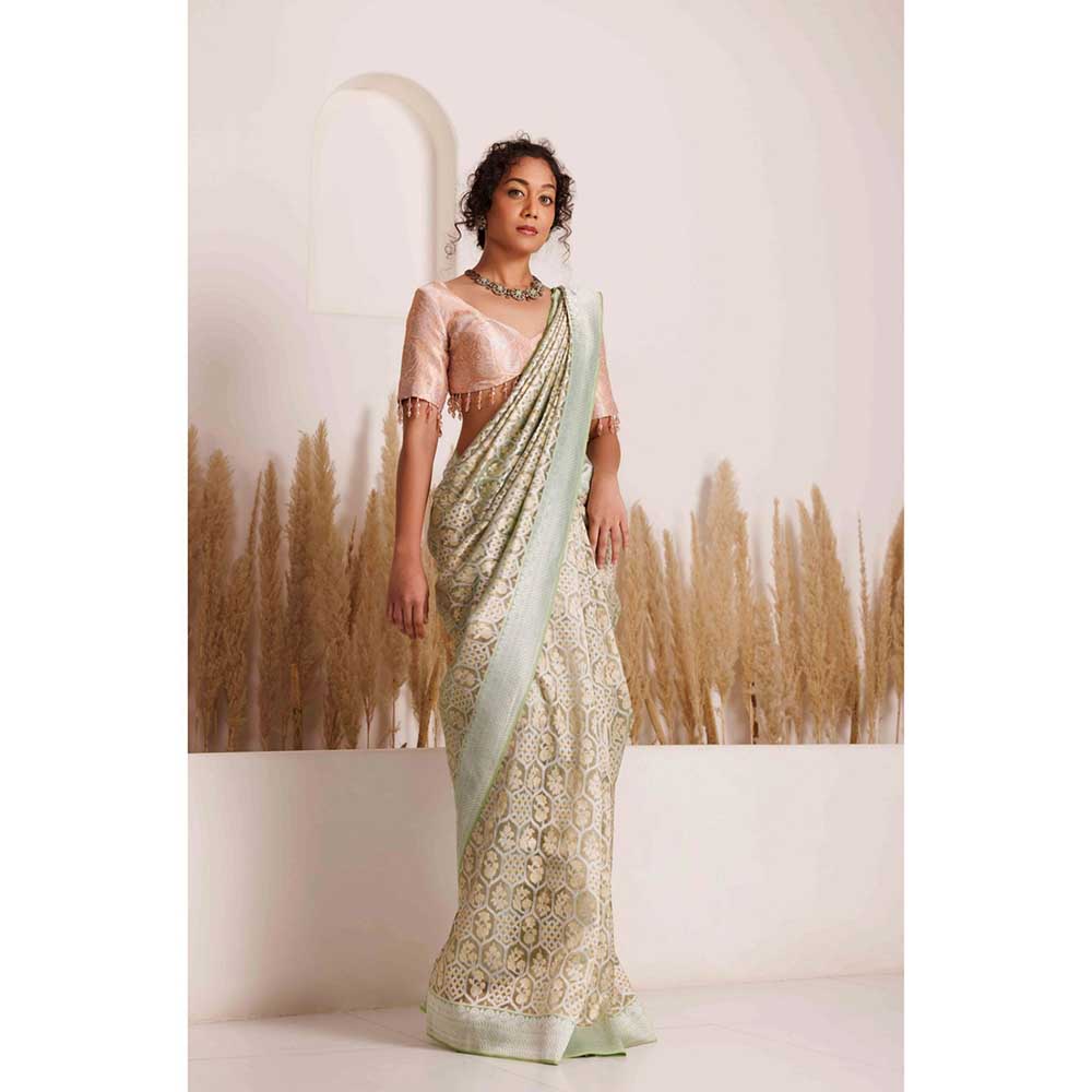 CHHAYA MEHROTRA Multicolour Mishika Saree with Stitched Blouse