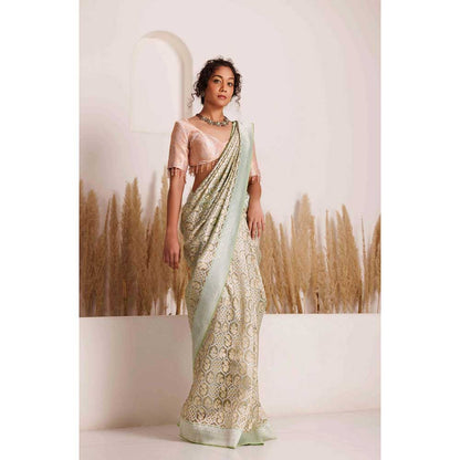 CHHAYA MEHROTRA Multicolour Mishika Saree with Stitched Blouse