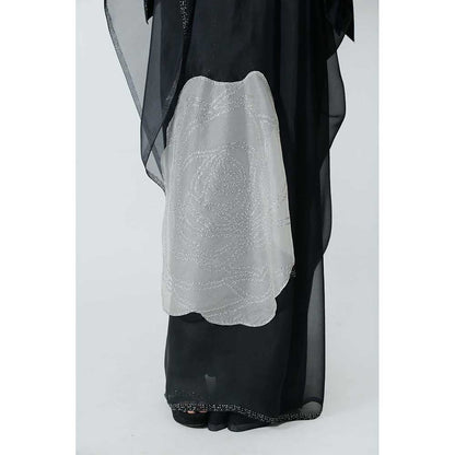 CHHAYA MEHROTRA Black Despina Saree with Stitched Blouse