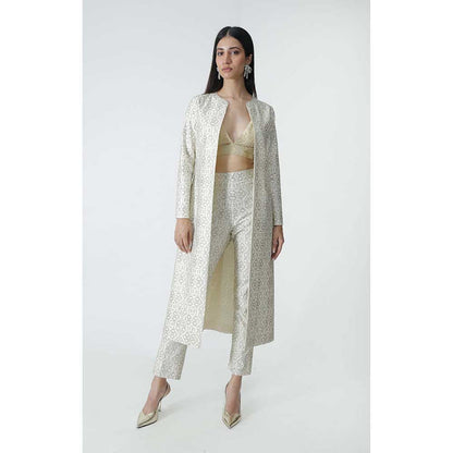 CHHAYA MEHROTRA Ivory Dione Jacket with Bralette and Pant (Set of 3)