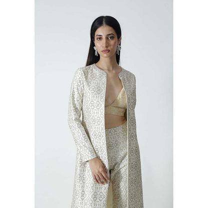 CHHAYA MEHROTRA Ivory Dione Jacket with Bralette and Pant (Set of 3)