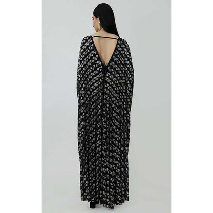 CHHAYA MEHROTRA Black Aurora Kaftan Dress with Bralette (Set of 2)