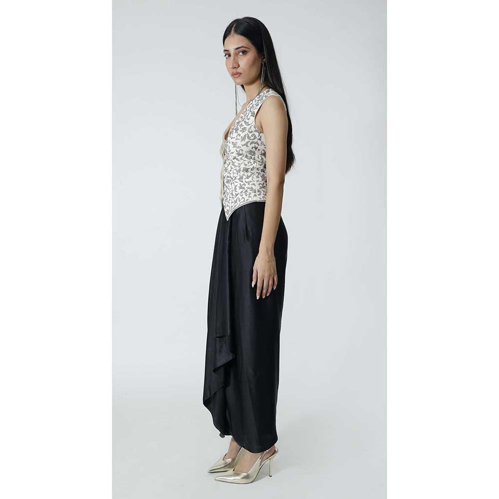 CHHAYA MEHROTRA Ivory Eos Waistcoat with Skirt (Set of 2)