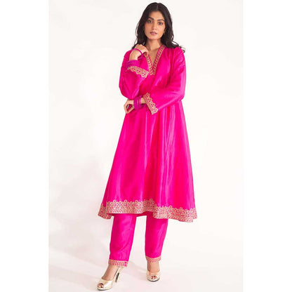 CHHAYA MEHROTRA Magenta Dhriti Kurta with Pant (Set of 2)