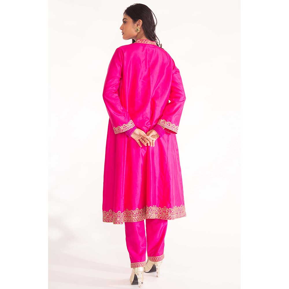 CHHAYA MEHROTRA Magenta Dhriti Kurta with Pant (Set of 2)