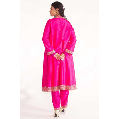 CHHAYA MEHROTRA Magenta Dhriti Kurta with Pant (Set of 2)