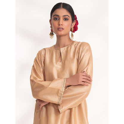 CHHAYA MEHROTRA Beige Aavya Kurti with Pant (Set of 2)