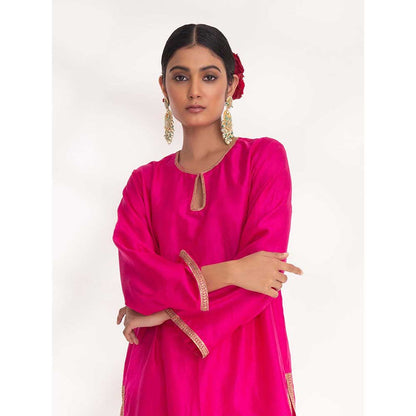 CHHAYA MEHROTRA Magenta Aavya Kurti with Pant (Set of 2)