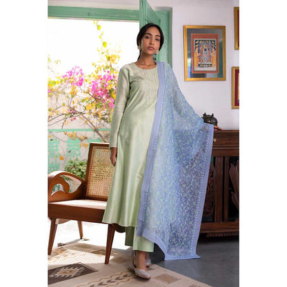 CHHAYA MEHROTRA Green Inari Kurta with Pant and Dupatta (Set of 3)