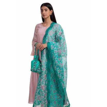 CHHAYA MEHROTRA Pink Bhuvi Kurta with Pant and Dupatta (Set of 3)