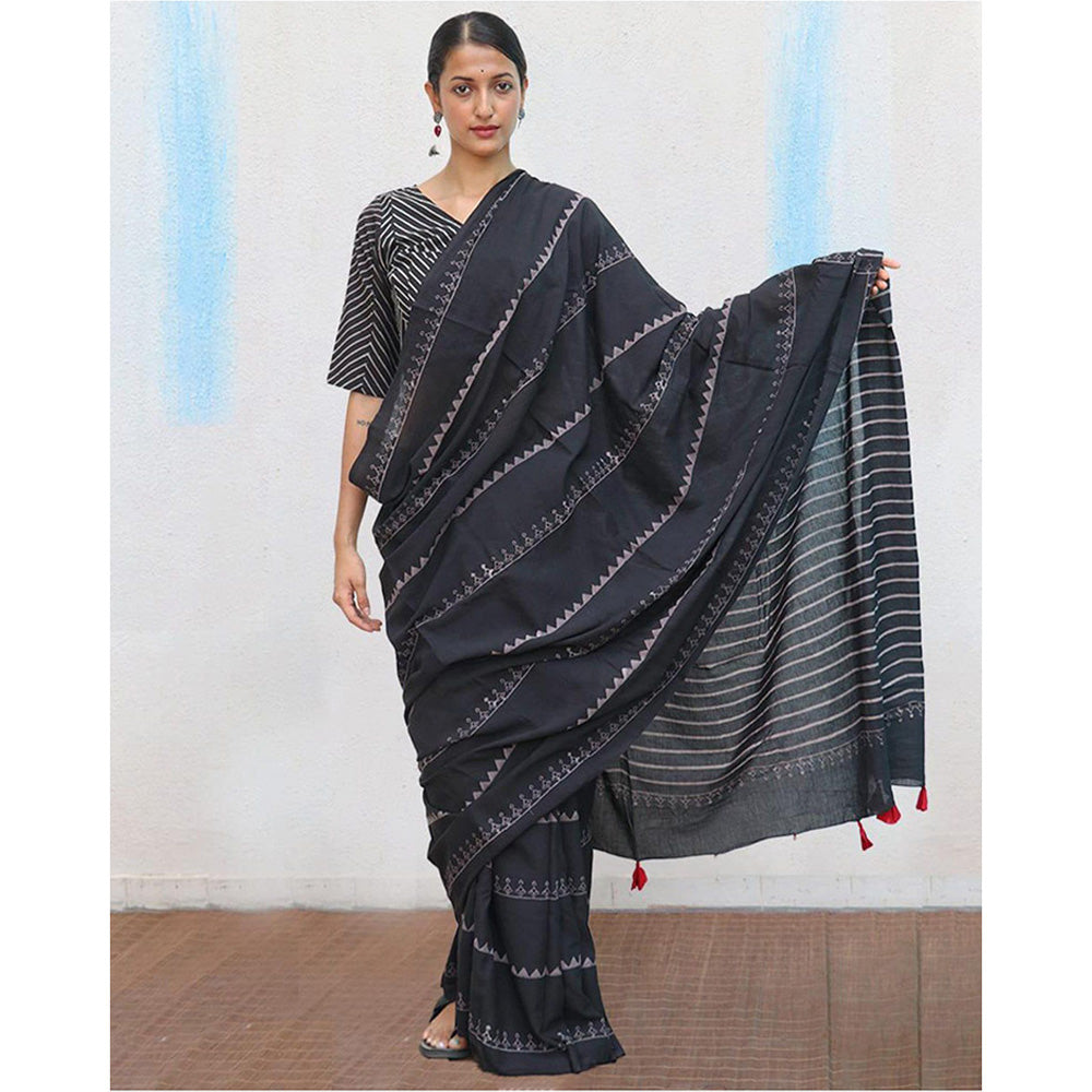 Chidiyaa Matilda Cotton Saree Fmtm with Unstitched Blouse