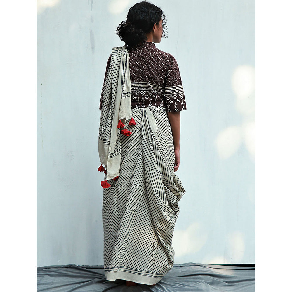 Chidiyaa Kaleidoscope Cotton Saree Fmtm with Unstitched Blouse