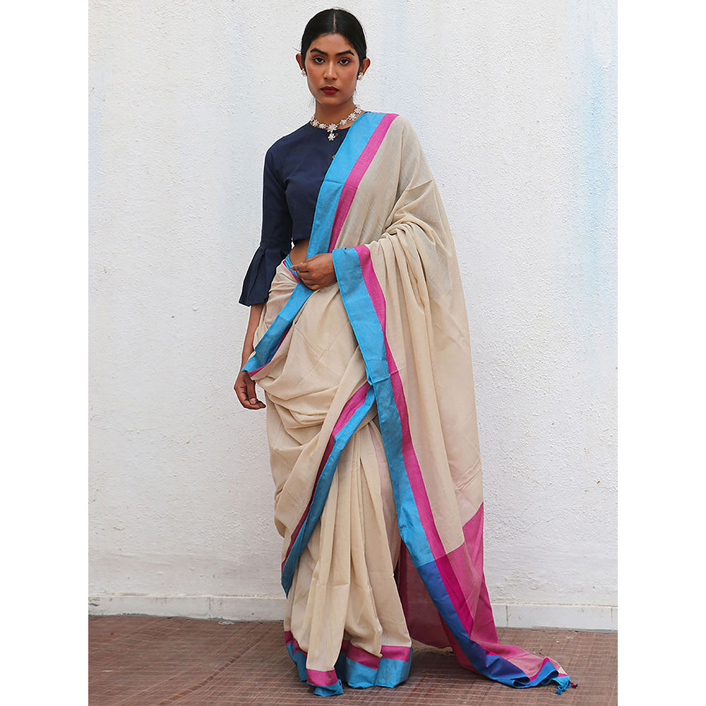 Chidiyaa Holika Abeera Handwoven Cotton Saree with Unstitched Blouse