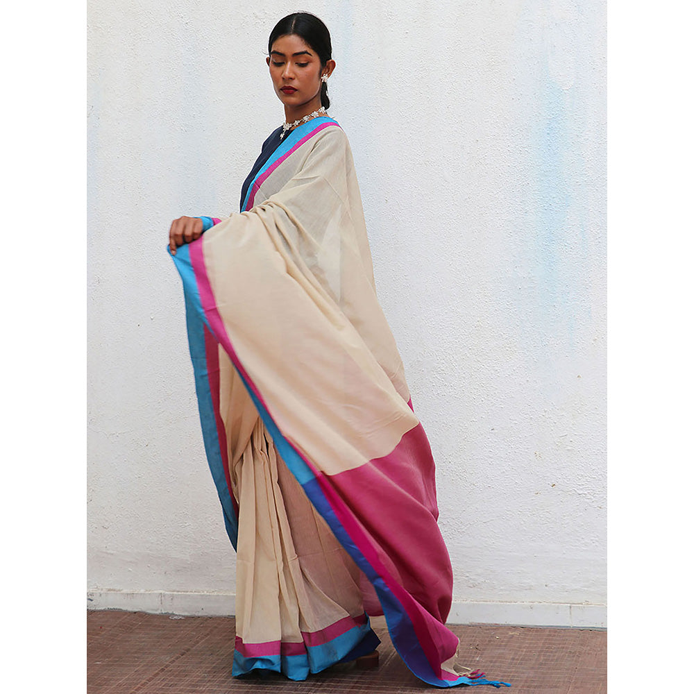 Chidiyaa Holika Abeera Handwoven Cotton Saree with Unstitched Blouse