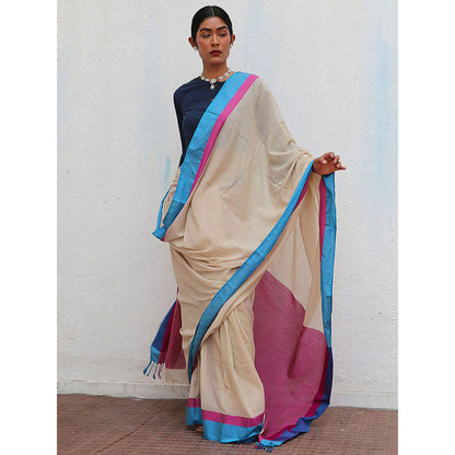 Chidiyaa Holika Abeera Handwoven Cotton Saree with Unstitched Blouse