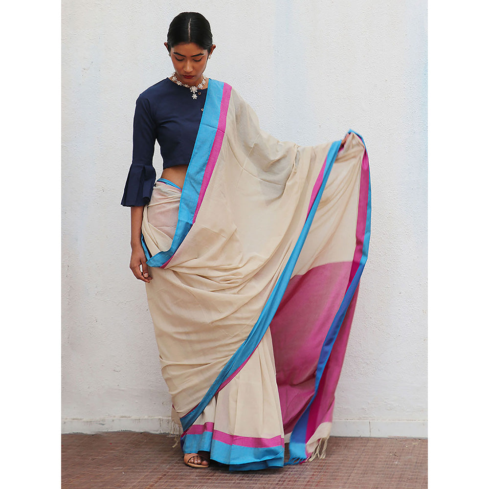 Chidiyaa Holika Abeera Handwoven Cotton Saree with Unstitched Blouse