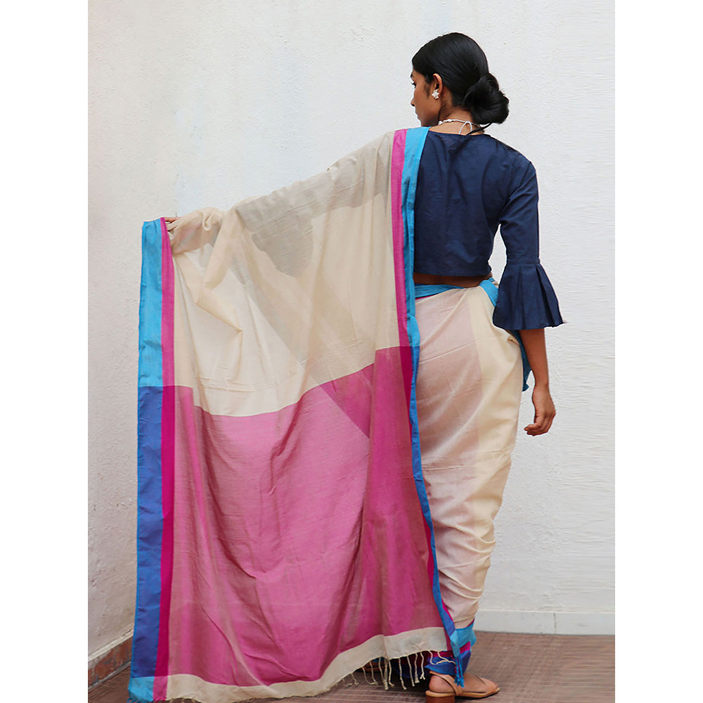 Chidiyaa Holika Abeera Handwoven Cotton Saree with Unstitched Blouse