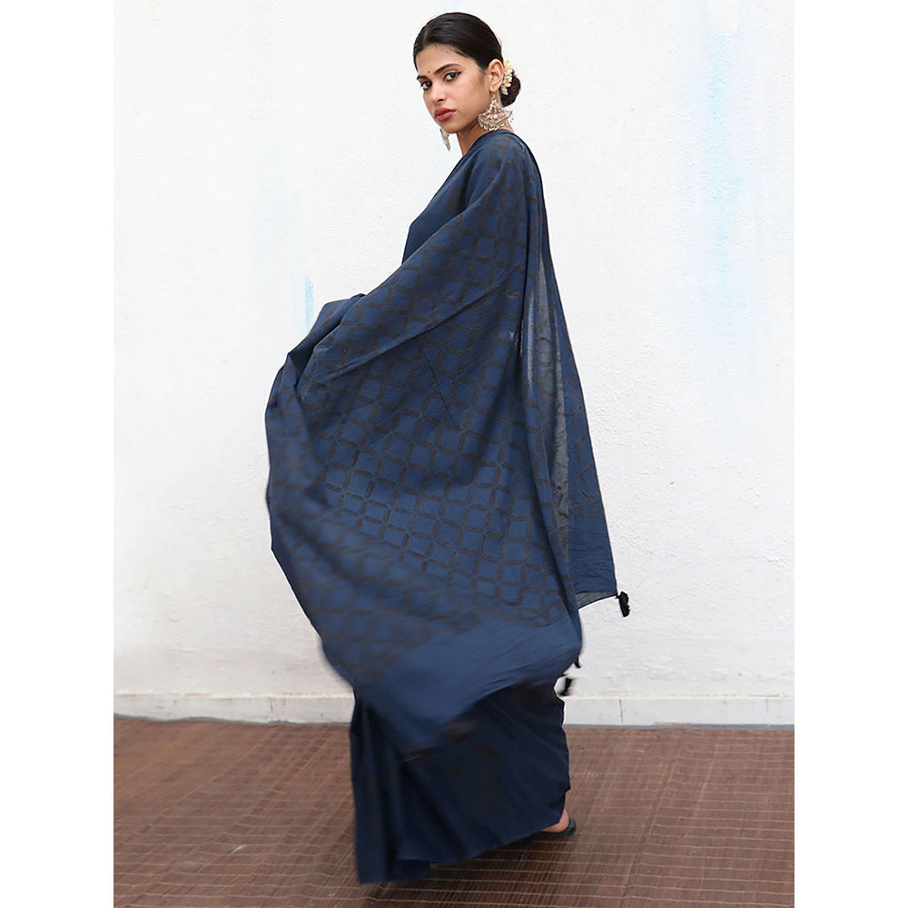 Chidiyaa Nomad Msafiri Cotton Saree with Unstitched Blouse