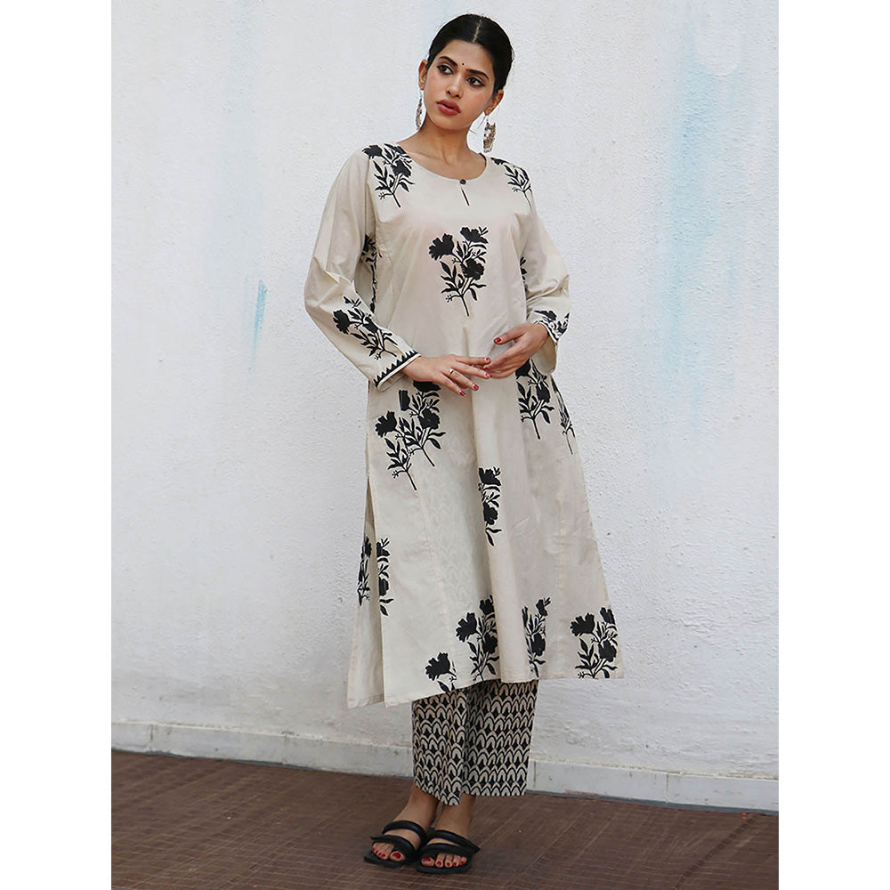 Chidiyaa Nomad Saira Block printed Kurta with Pant (Set of 2)