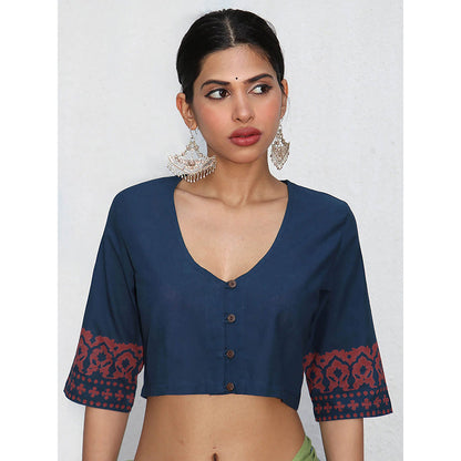 Chidiyaa Nomad Moana Block printed Crop top Cotton Blouse
