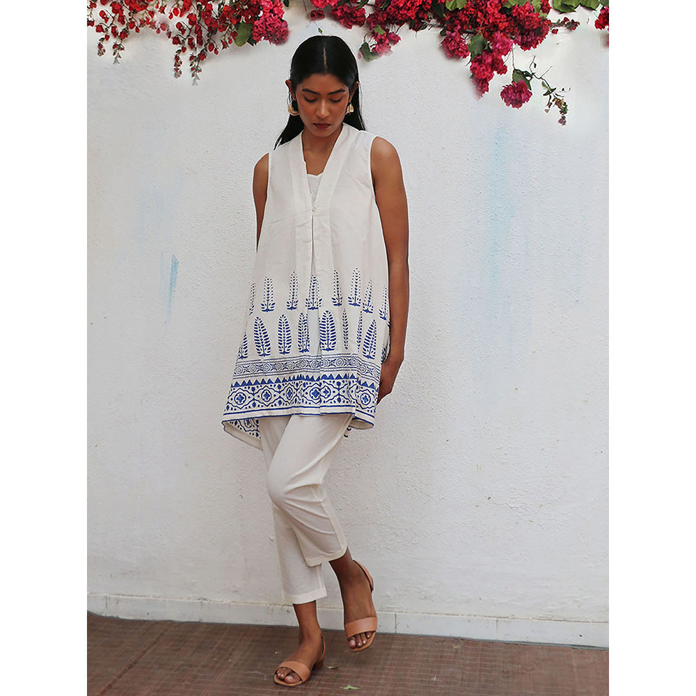 Chidiyaa Bogainvillea Helena Block Printed Cotton Tunic