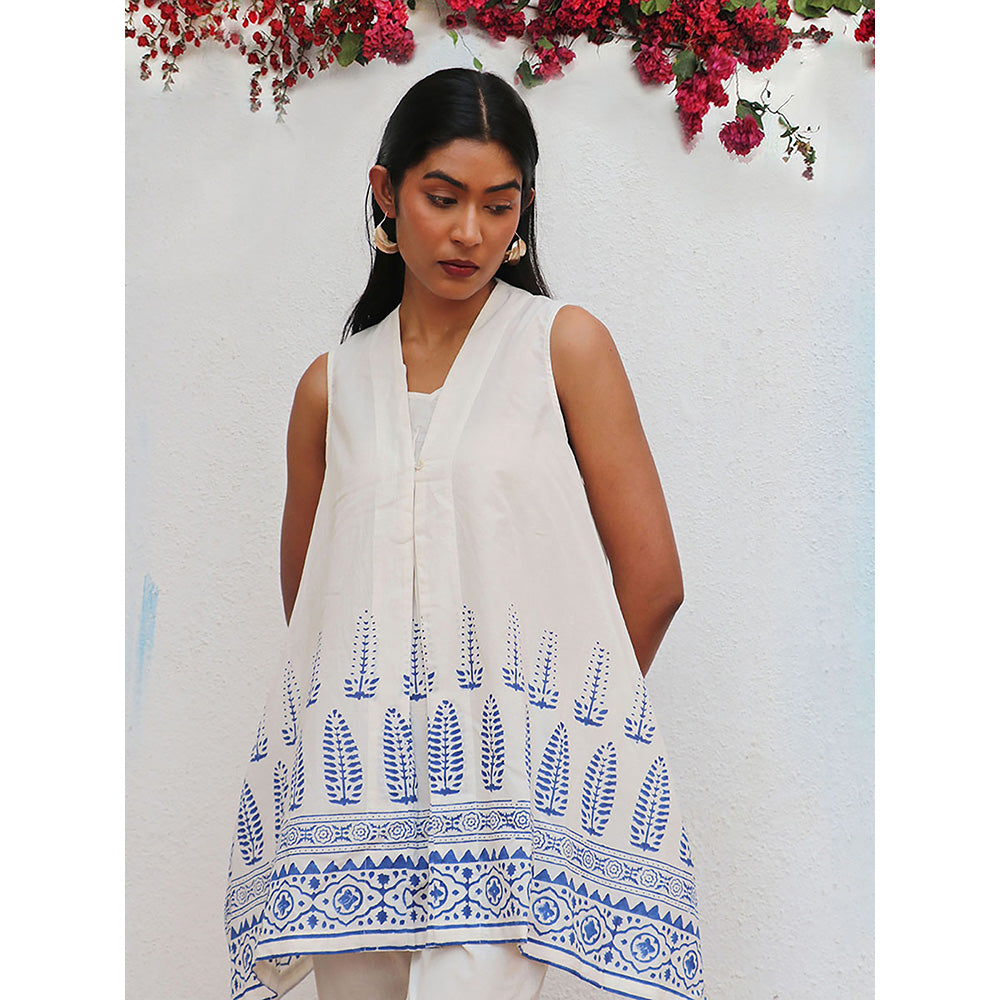 Chidiyaa Bogainvillea Helena Block Printed Cotton Tunic